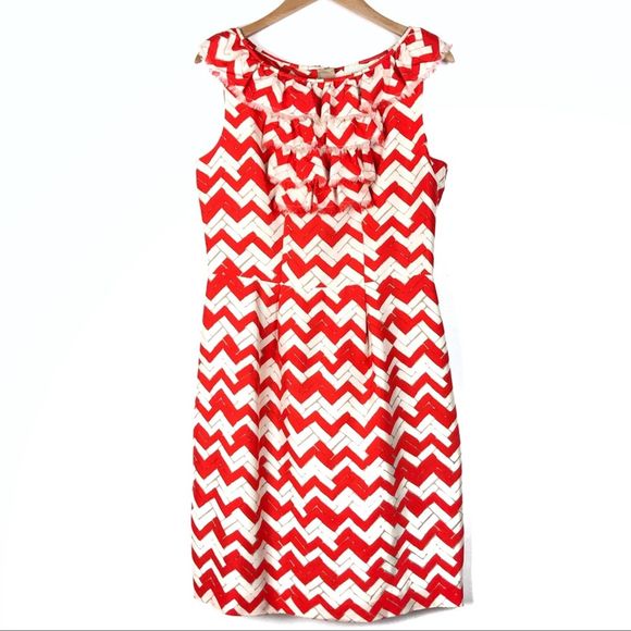 kate spade Dresses & Skirts - KATE SPADE sheath dress 8 orange chevron silk d20
